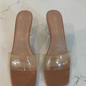 BCBGeneration Brown and Clear Women's Heels